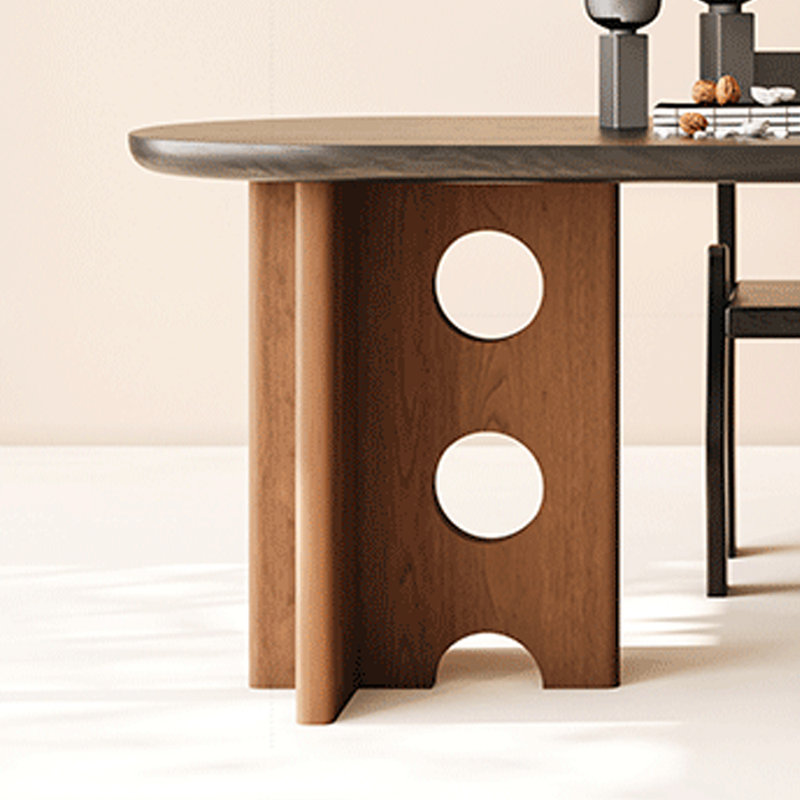 Table de salle à manger en bois massif résistante à la chaleur, Tanné, Noir, H 29,5 po x L 55,1 po x l 27,5 po