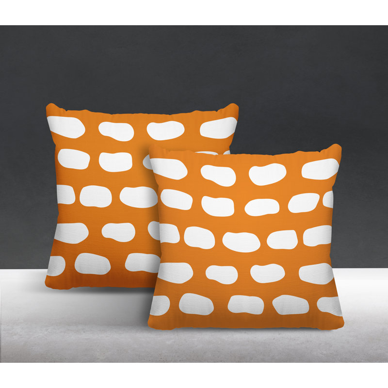 Oreiller carré intérieur / extérieur Aria Dash, L 15 po x H 15 po, Orange