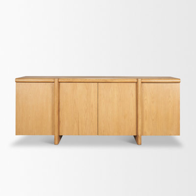 Rowan Light Brown Oak Wood Closed 4 Door Sideboard