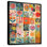 Patchwork de fleurs de prairie rétro - fleurs sauvages, art mural