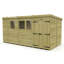 Total Sheds 17ft x 7ft Pent Garden Shed - Double Door - With Windows - Pressure Treated Timber - UK Manufactured