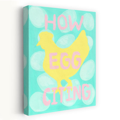 «How Eggciting Chicken Contemporary Bird Animal», art mural
