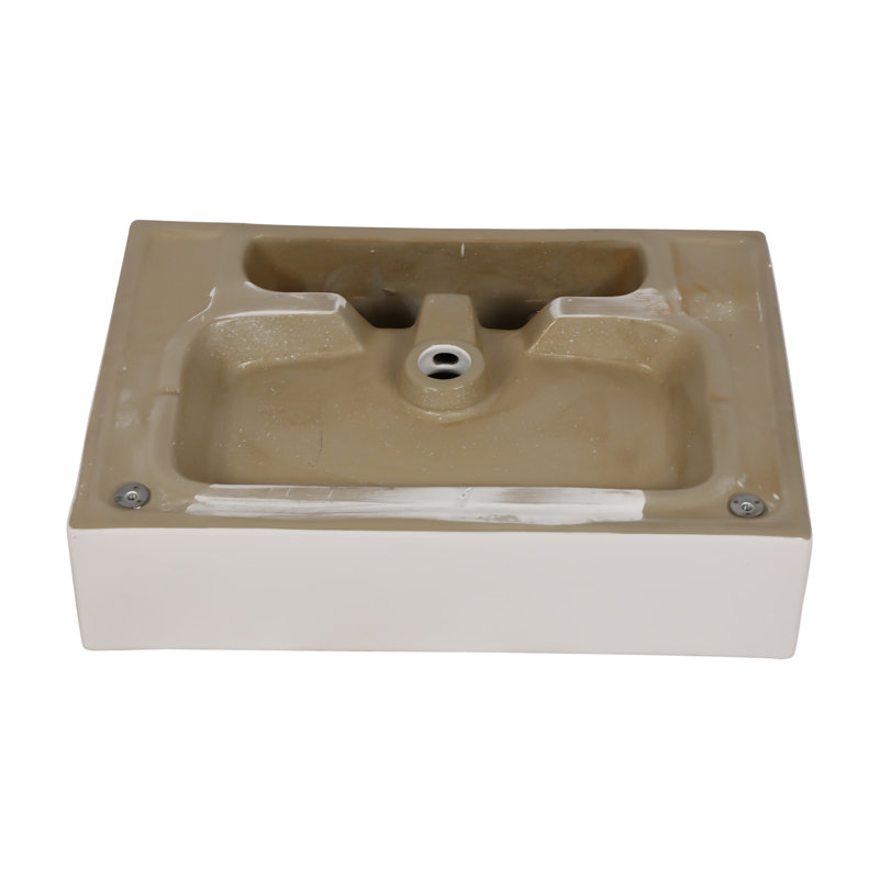 17 Stories Dureau 17'' White Ceramic Rectangular Bathroom Sink with Overflow