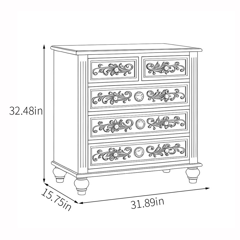 American style multi-function drawer accent chest, Brown