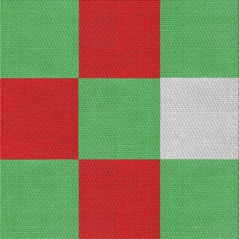 Tapis rouge/vert à motifs Amante, Carré 3 pi