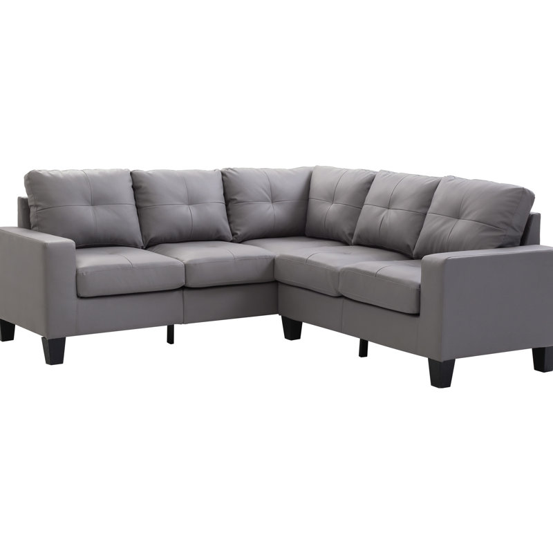 Canapé modulaire gris pour plusieurs réglages avec rembourrage en mousse et longévité robuste
