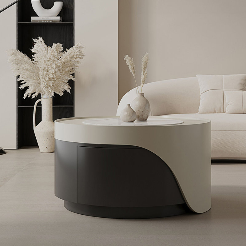 Creamwind retractable creative end table, 16.14" H x 31.49" L x 31.49" W