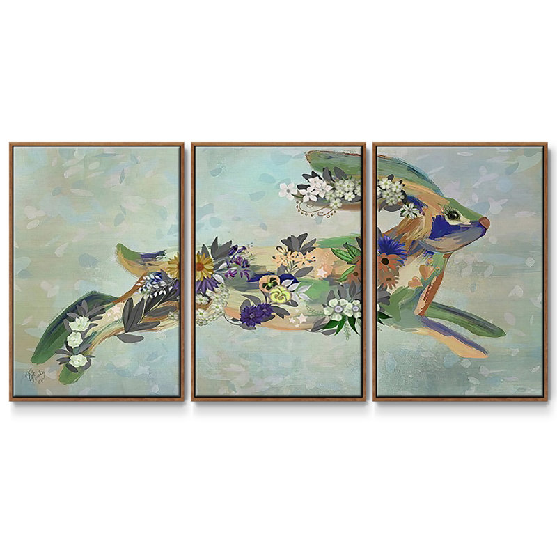 Fantastic Florals Hare, 3 pièces, Noyer, H 40 po x l 78 po x P 2 po