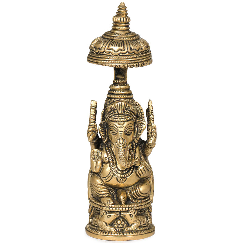 Petit parasol entièrement sculpté Ganesha