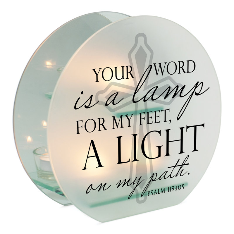 7'' H Glass Tabletop Tealight Holder with Candle Included