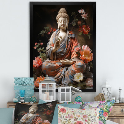 Coral Grey Buddhist Art Buddhas Gesture - Buddhism Wall Decor