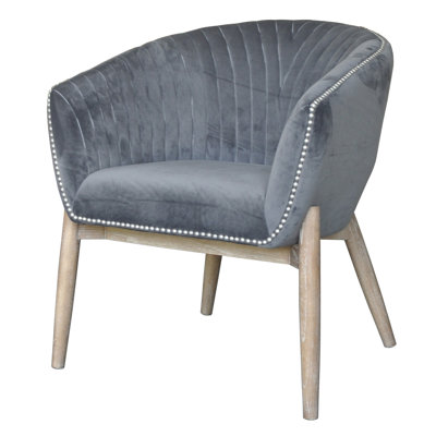  Gray Velvet Arm Chair