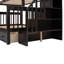 Lit superposé simple au-dessus d'un lit double avec tiroir, rangement et barrière de sécurité Stairway-167667924