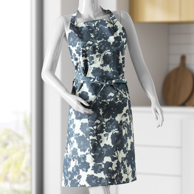 Printed Cotton Kitchen Apron with Pockets Adjustable