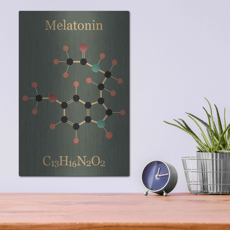 «Melatonin Molecule III», art mural en métal, H 16 po x l 12 po