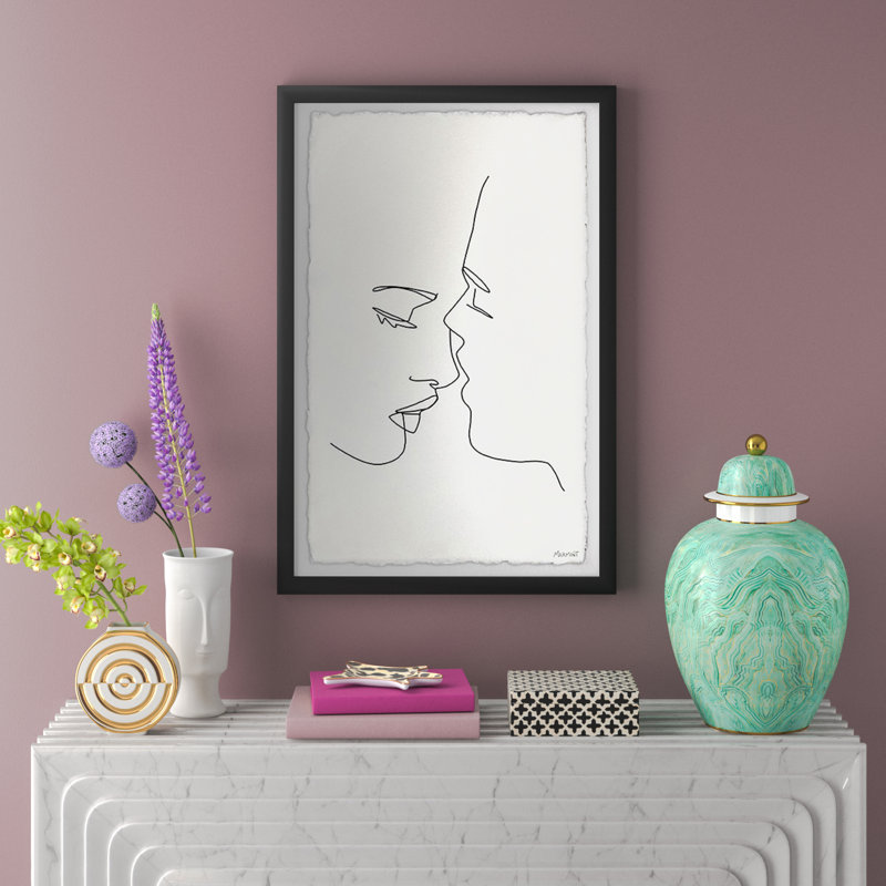 Just a Kiss par Marmont Hill - reproduction de cadre photo, H 36 po x l 24 po x 1,5 po