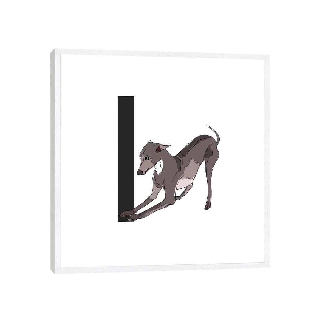 I Is For Italian Greyhound von Sketch And Paws - Gallery-Wrapped Canvas Giclée