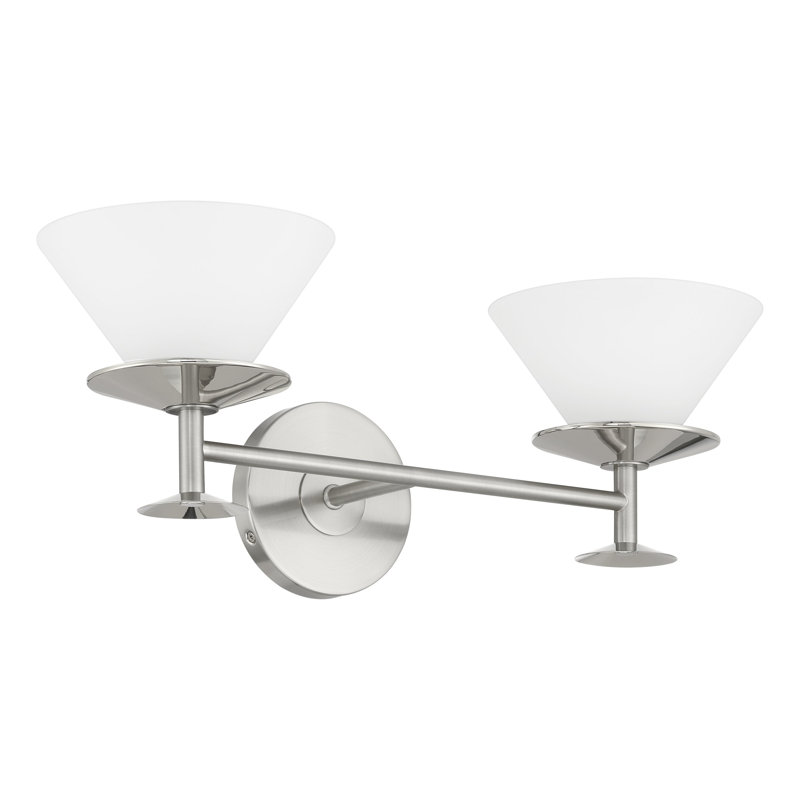 Éclairage pour meuble-lavabo 2 lumières noir mat et or champagne 20 pouces avec verre opale gravé Tekamah, Noir mat