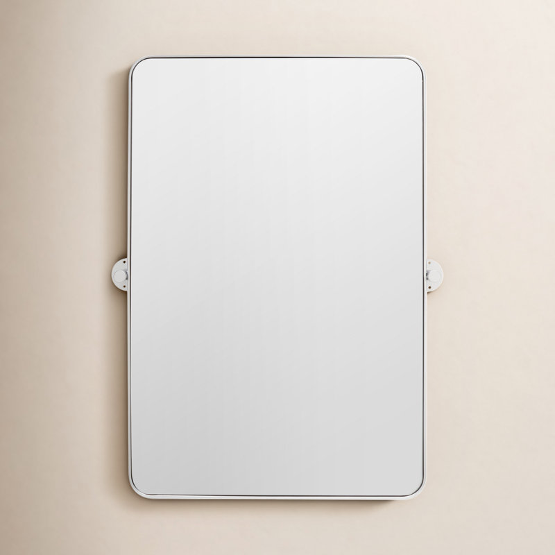 Evvie Metal Rectangle Mirror, Silver