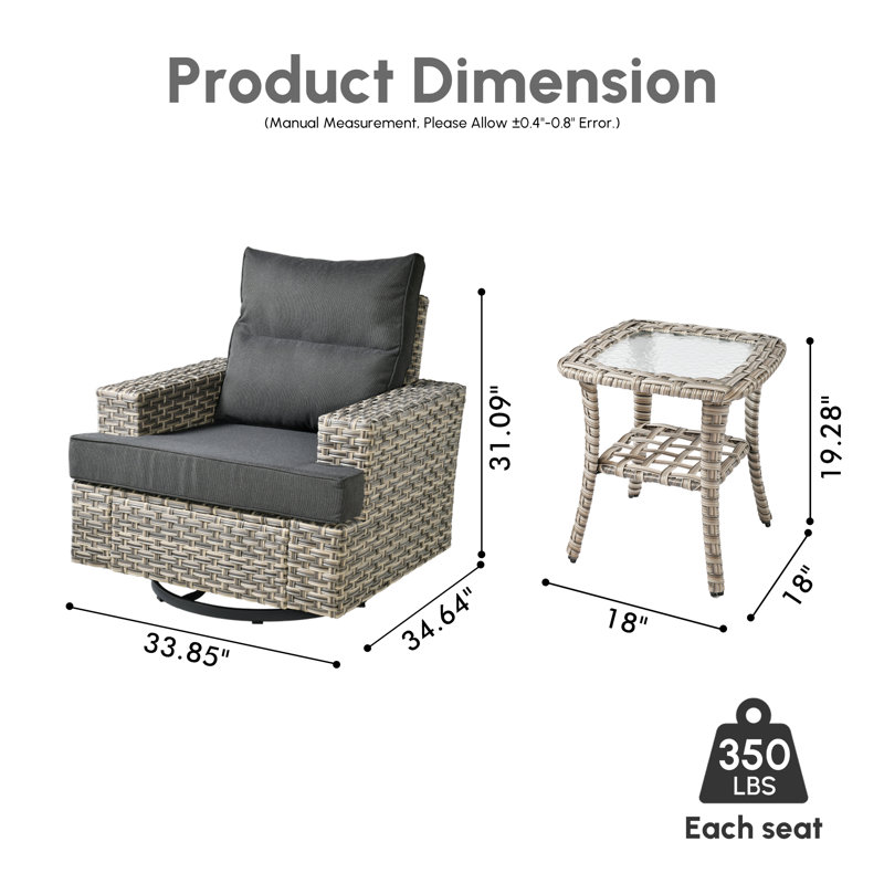 Ensemble de chaises berçantes Wahkon, Black