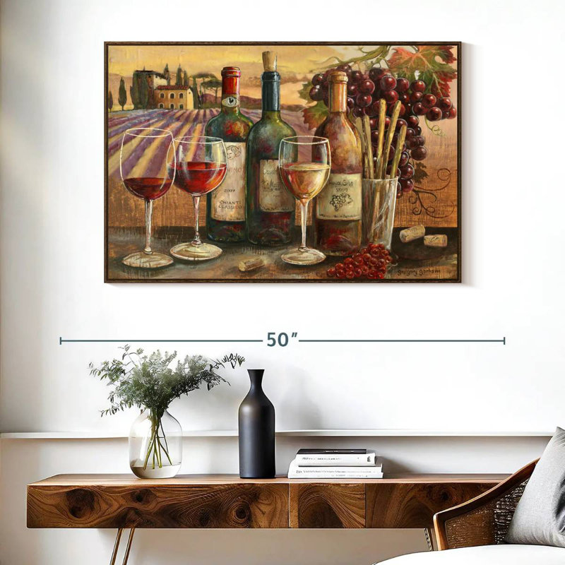 Vignes, Cadre flottant noyer, 40 po x 27 po