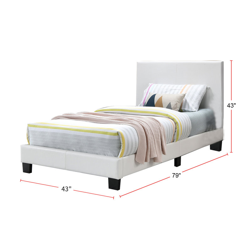 Chenevert Vegan Leather Platform Bed, Twin, Brown