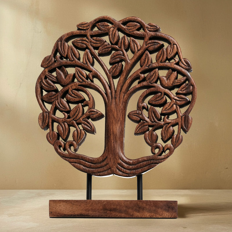 Trezevant Tree of Life Handmade Sculpture Symbol of Strength and Unity Wooden Sculpture for Home and Christmas Decor