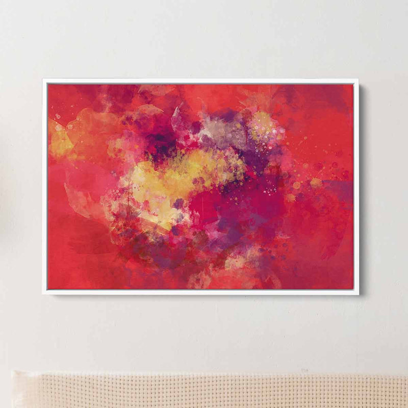 Godderd " Red Shades ", White Framed, 16" H x 20" W