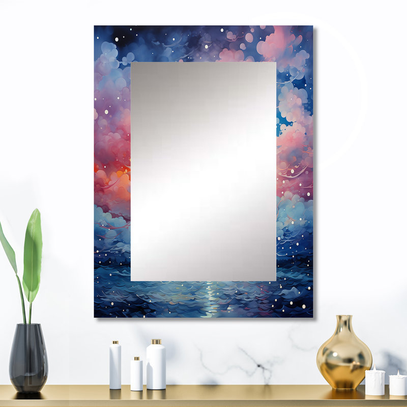 «Colorful Sky Photo Ethereal Illusion I - Miroir décoratif ciel, miroir mural traditionnel, impression sur métal