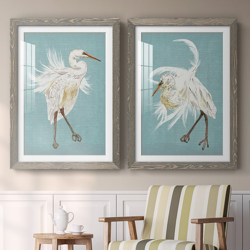 «Heron Plumage III», reproduction de photo sur toile 2 pièces, Gris, H 31,5 po x l 88 po x P 1,5 po