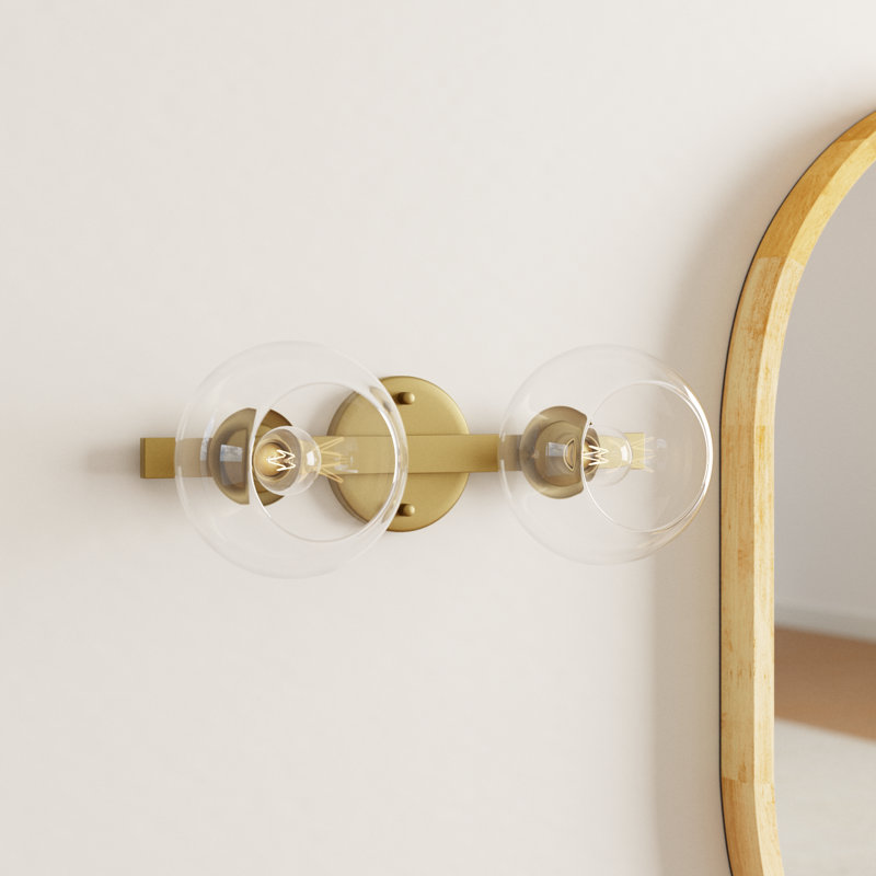 Nathalie Armed Sconce, Brass, 2 Lights, 7" H x 17" W x 17" D