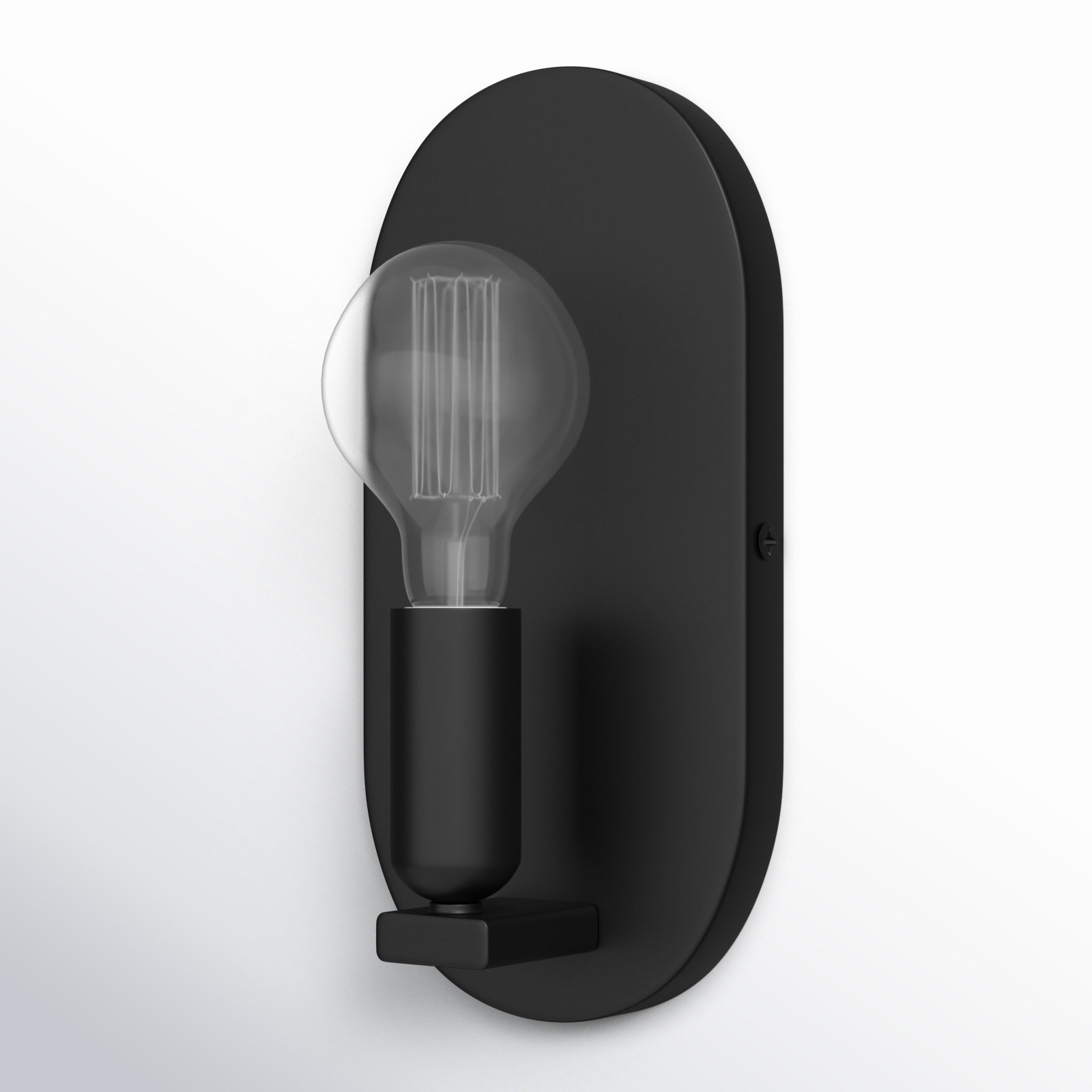 Single Light Dimmable Armed Sconce, Matte Black