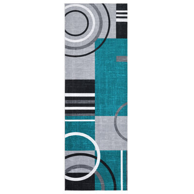 Tapis moderne à motif géométrique abstrait tourbillonnant, tapis circulaire pour salle à manger d'intérieur et de salon