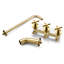 Robinet de baignoire et de douche avec valve brute, robinet à 3 poignées en croix avec bec cascade Sumerain-65005640