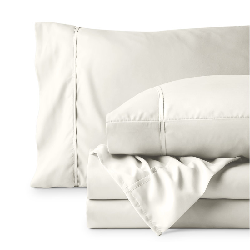 Microfiber Sheet Set with Bonus Pillowcase Set, Cream, Queen