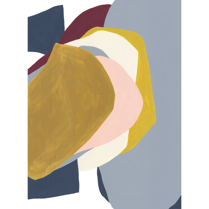 Trace In Shapes II Painting, 49" H x 36" W x 1.5" D, Image Brush Gel