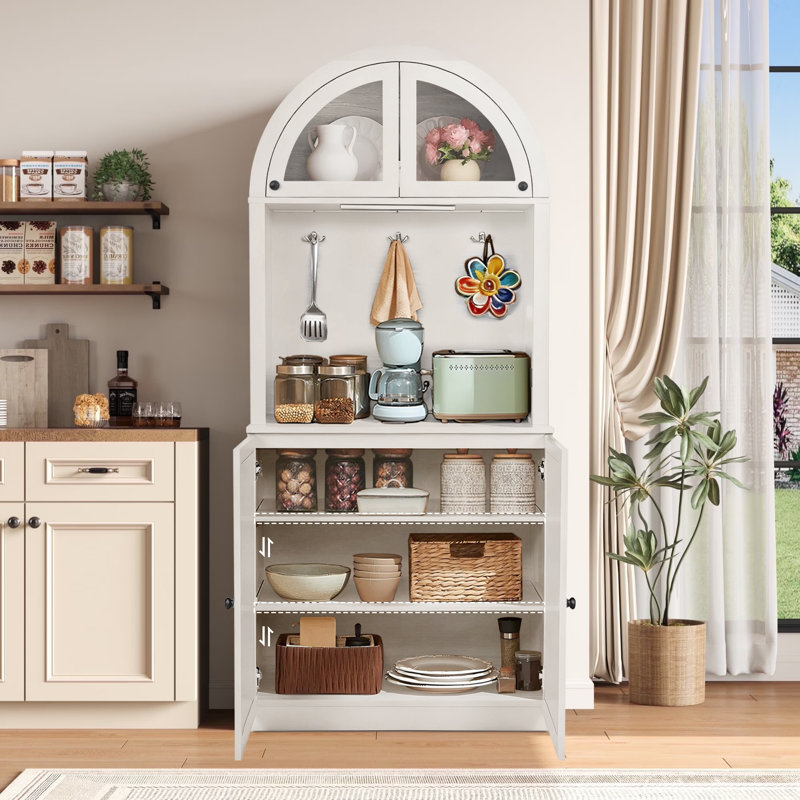 Armoire de rangement en bois 71 po, Blanc
