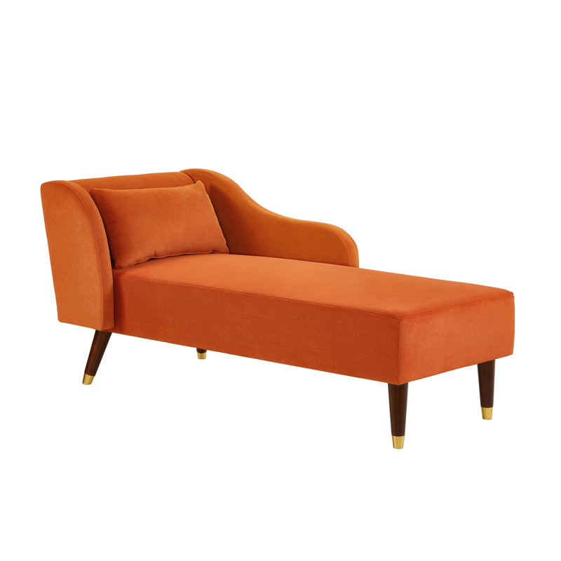 Fauteuil moderne en velours orange