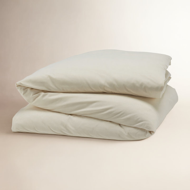 Cloud Modern & Contemporary Cotton Flannel Duvet Cover, Twin Duvet Cover, Undyed