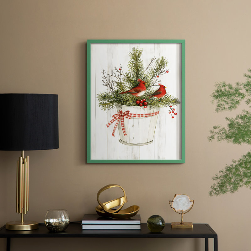 «Christmas Holiday Art CIXIX», reproduction encadrée - bois massif, H 21 po x l 17 po, Vert