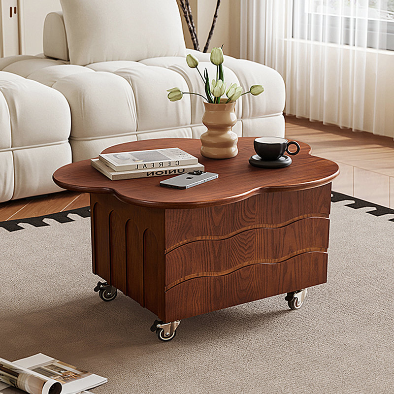 Minimalist Adjustable Height Irregular Petal-shaped Movable Side Table