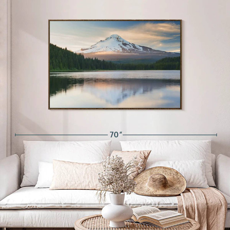 Mount Hood Panorama, 46" X 31", Floating Frame Walnut