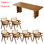 Japanese solid wood rectangular dining table set