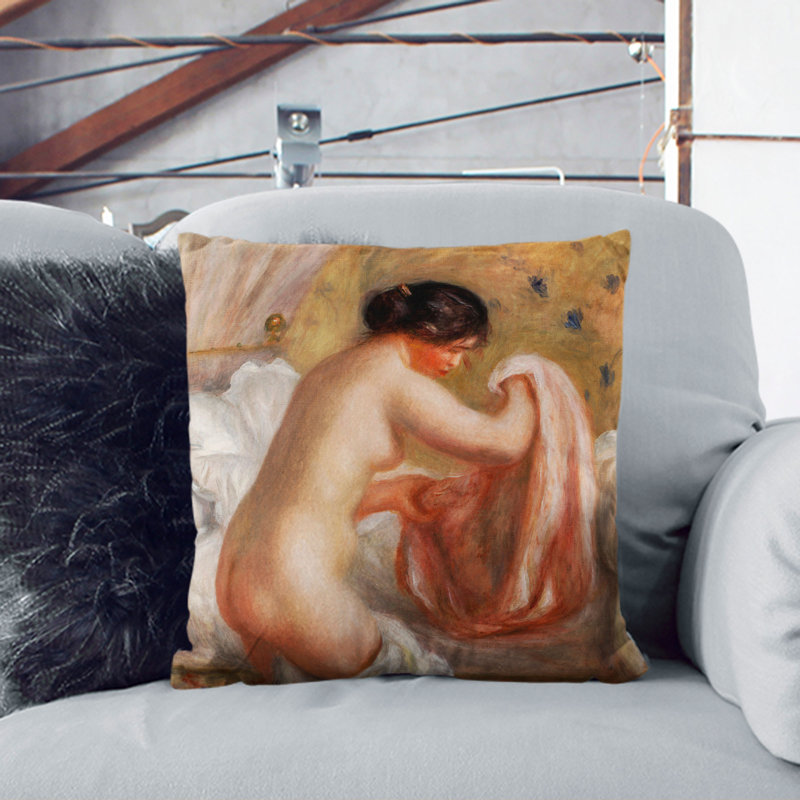 Square Cushion, Stone, 40cm H x 40cm W x 15cm D