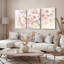 Ensemble de 3 tableaux muraux aquarelle à motifs de fleurs de cerisier-323224115