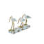 Figurine bois et métal 3 oiseaux sur pied