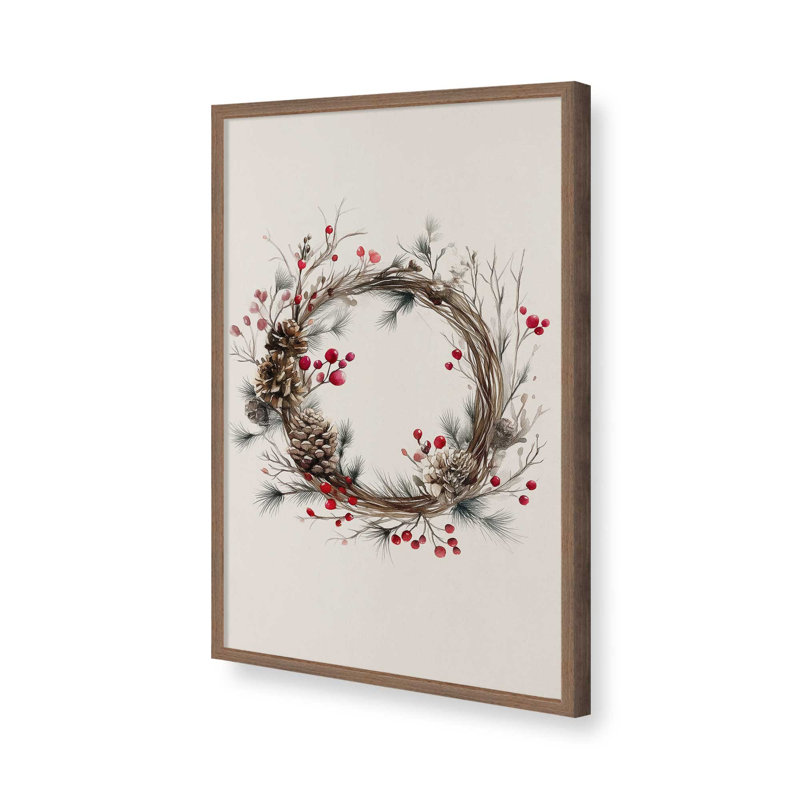 Reproduction d'art couronne de Winterberry, Noyer, 18 po x 24 po