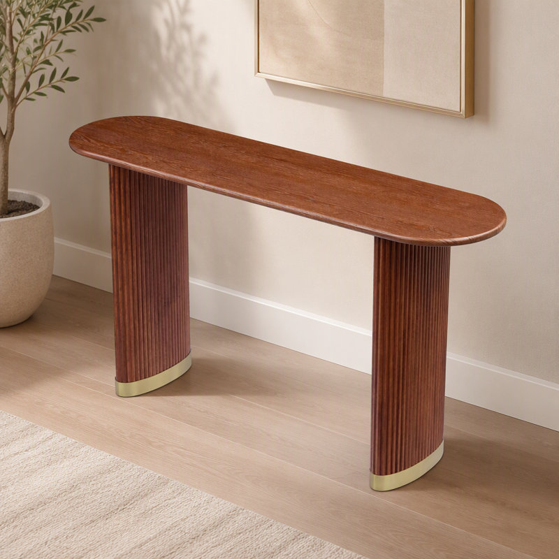 Table console étroite, table basse, Brun, Brun, Brun
