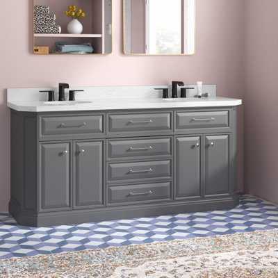 Bruning 72"" Double Bathroom Vanity Set -  Willa Arloâ¢ Interiors, AEFEA06A34724A40BD8E33BF8282E20B