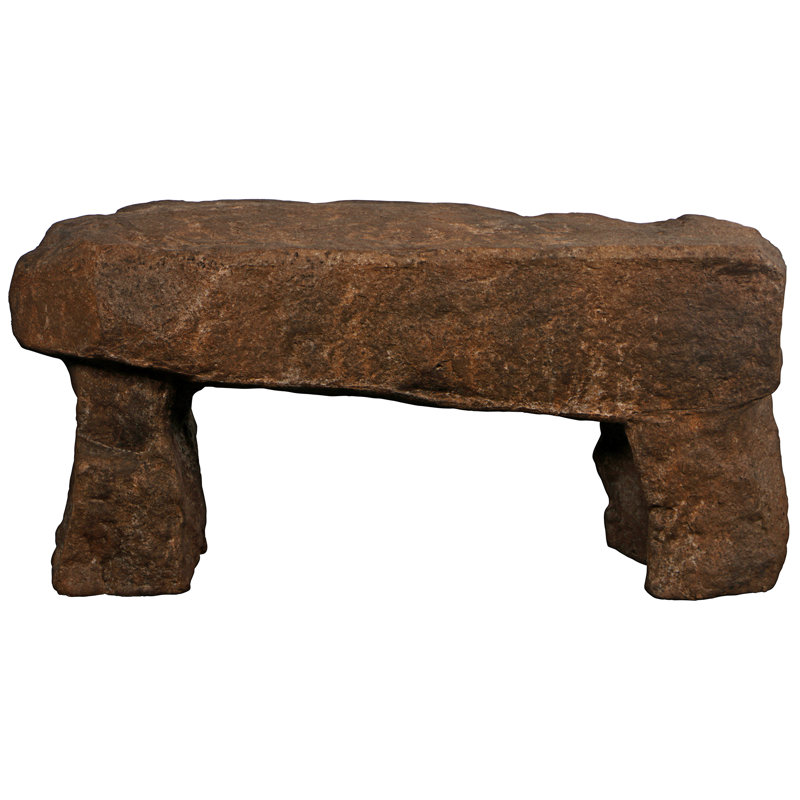 Stonehenge Sculptural Garden Bench in Brown Cast Resin
